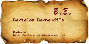 Bartalos Barnabás névjegykártya